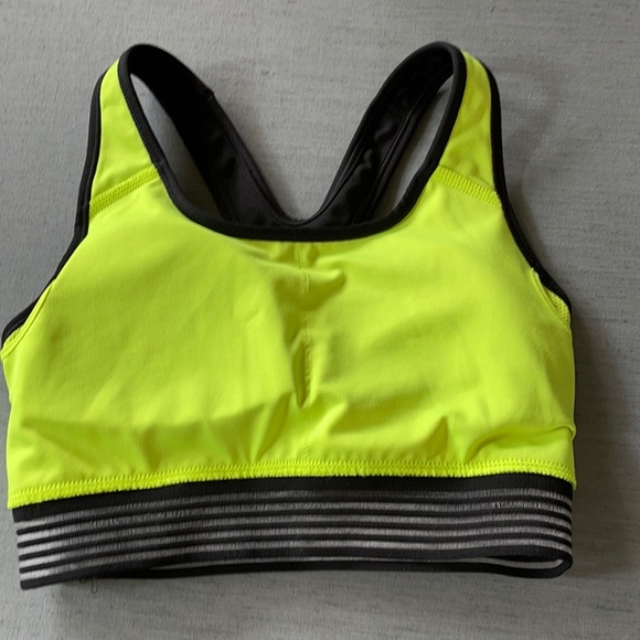 Nike Dri-fit Sports Bra -black Neon yellow/green S - Picture 9 of 9